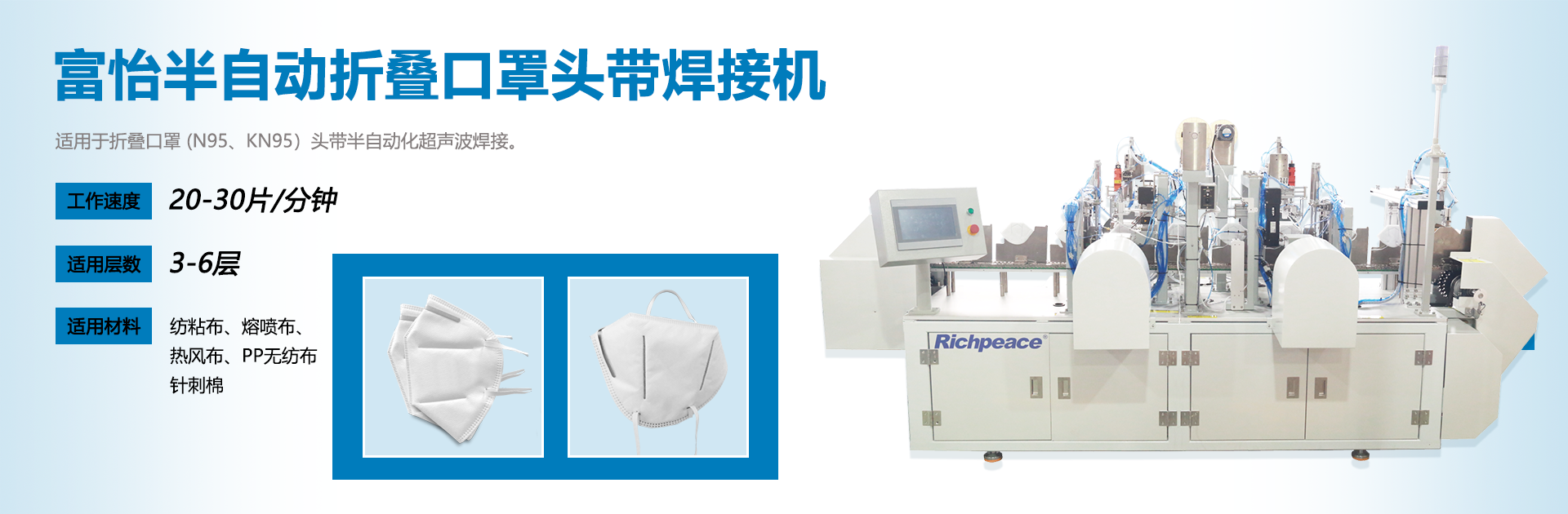 富怡半自動折疊口罩頭帶焊接機(jī)